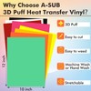 A SUB 3D Puff Heat Transfer Vinyl 8 PCS -