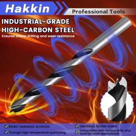 14PCS Brad Point Wood Drill Bit Set with Center Punch, 3/4/5/6/7/8/9/10/12mm Straight Round Shank Spiral Twist Drill Bits with Double Flutes Design for Carpenter Woodworking and All Types of Wood