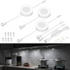 WOBANE Hardwired Under Cabinet Lights,Linkable LED Puck Lights with Switch,DIY