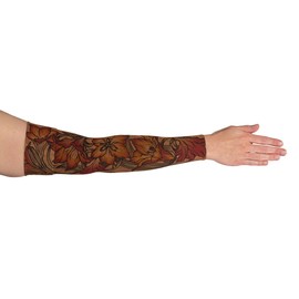 Lymphedivas Lily Mocha Medical Graduated Compression Arm Sleeve for Lymphedema (Long 20-30 mmHg Large)