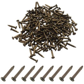 ISDVBUY 200Pcs Small Tiny Nails 1.2x8mm(DXL) Carbon Steel Copper Plated Nails for Wooden DIY, Decorative Pictures, Box Making Accessories(Bronze)