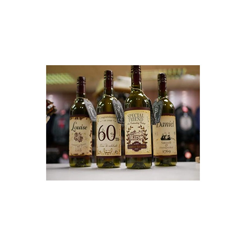 Mulberry Studios Louise Wine Label, 2 Front and Back Labels