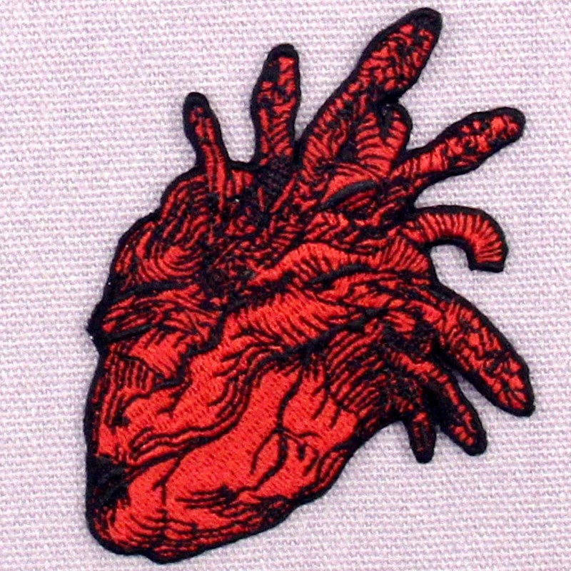 Snake and Heart Patch Embroidered Badge Iron On Sew On