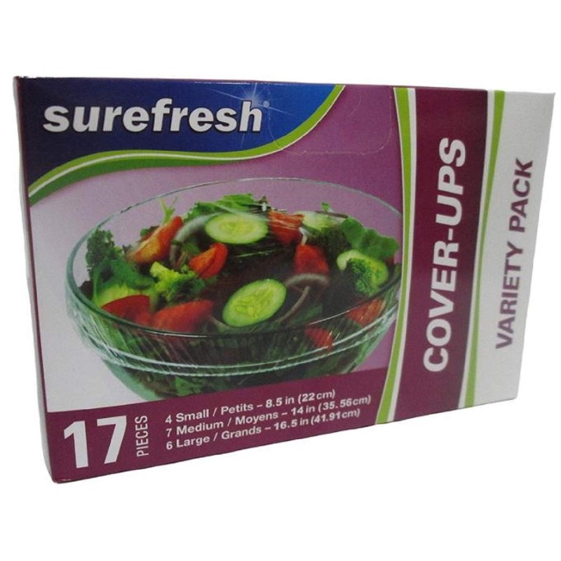 Food Storage Cover-ups, Elastic Stretch-to-Cover Variety Packs, 4-pk Set by