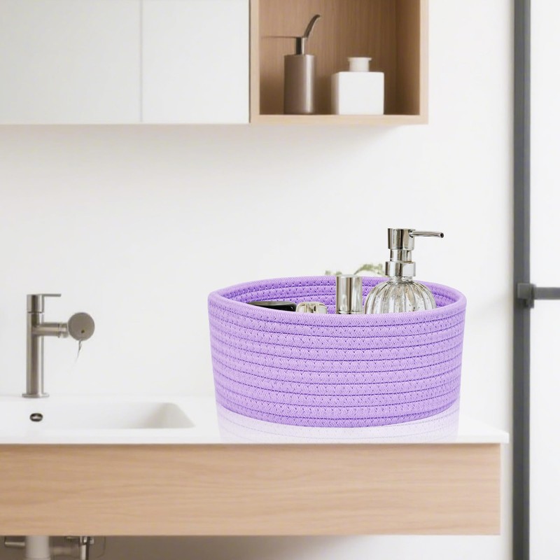 ABenkle Small Woven Basket, Empty Tiny Shallow Storage Basket, Mini