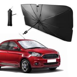 1 sombrilla plegable para parabrisas de automóvil, 31 x 55 pulgadas, accesorios para el interior del automóvil, ventana delantera del parabrisas bloquea los rayos UV del calor, adecuado para la mayoría de los coches