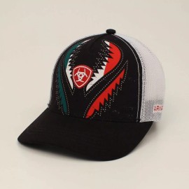 Ariat Mens Hat Baseball Cap Mexico Flag Mesh Back Snap Back Closure A300025001
