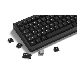 Womier Keycaps, Custom PBT Doubleshot Keycaps 60 65 75 100 Percent, Cherry Profile Retro Keycaps, 61/64/68/84/87/100/104/108 Gaming Mechanical Keyboard Keycaps, 132 Keys Keycaps Set (Black)