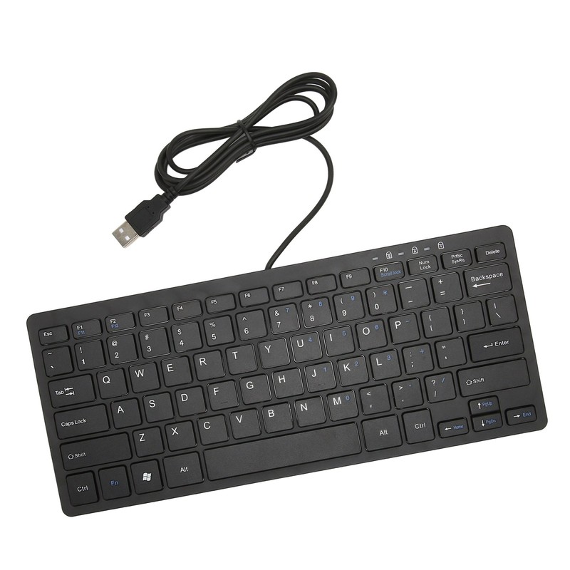 Mini Keyboard Mini Ultra Thin 78 Keys USB Wired Keyboard