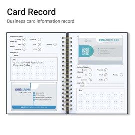 Onesky Business Card Organizer Book & Holder-Credit Card Organizer-Customer Info Tracking and Card Storage-Organizes Business, Credit, Shopping, Reward Cards; Capacity: 64 Cards (Black)