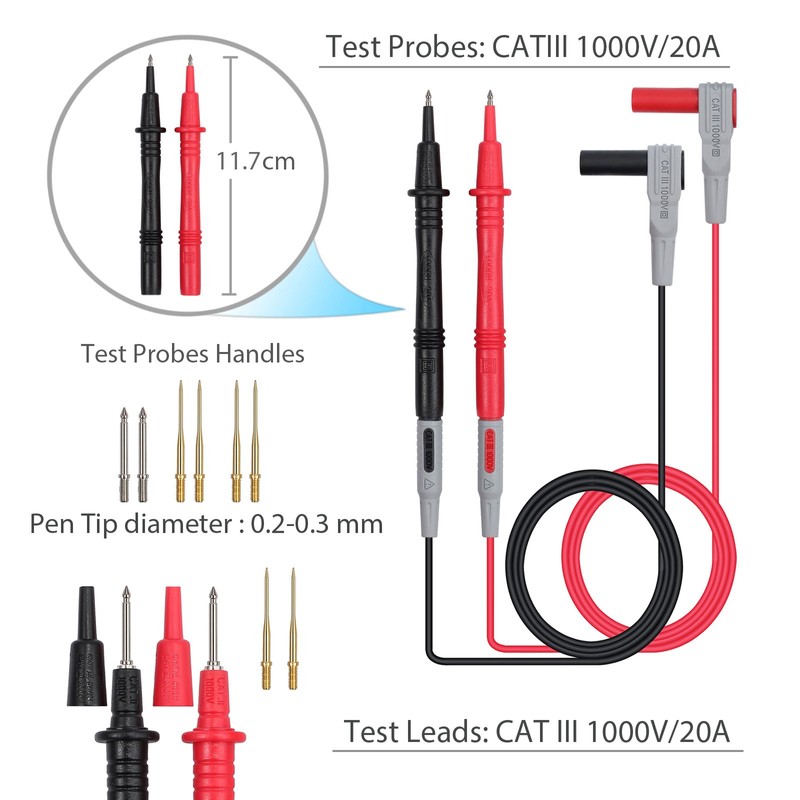 AMTOVL Multi Test Leads Kit, 12 in 1 Super Multimeter