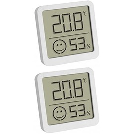 TFA 30.5053 Digital Thermo-Hygrometer with Comfort Zone Room Climate Monitoring, Set of 2, White