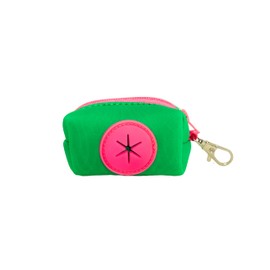 Pet Poop Bag Dispenser – Convenient Leash Attachment | Lightweight & Soft Material | Drop & Crack-Proof | Holds Multiple Bag Rolls (Watermelon Burst)