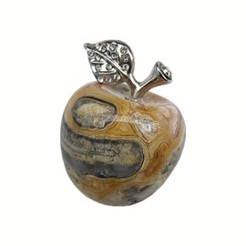 Sunshcat Sunshcat Natural Yellow Crazy Lace Agate 1.18 Inchs Apple Crystal and Healing Stone Statues,Room Decoration Christmas Decorations Thanksgiving Gifts Office Gifts Collectibles