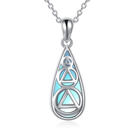 CRMAD AA Recovery Necklace for Women Sterling Silver Recovery Gifts for Alcoholics