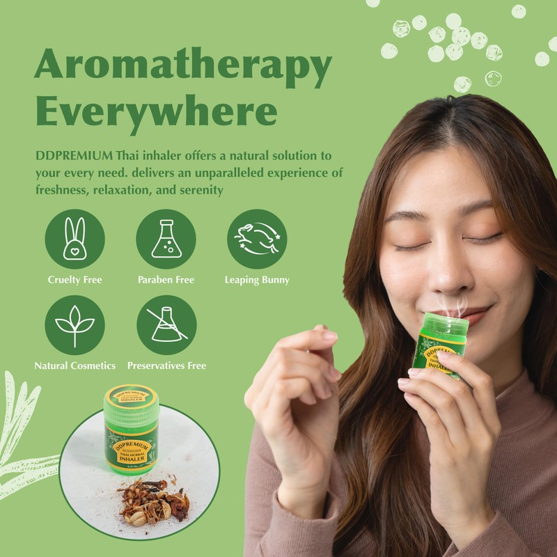 DDPremium Thai Herbal Inhaler with Menthol & Essential Oil -