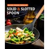 Large Silicone Cooking Spoons, 2 Pack Nonstick Solid and Slotted