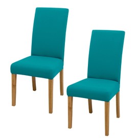 Stretch Chair Covers Set of 2 for Dining Room, 2 Pack Washable Kitchen Chair Protector for Party Wedding, Teal