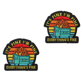 2 Stück "It's Fine I'm Fine", Lustig Patches Taktische Abzeichen Bestickt,Stickerei Emblem Hook and Loop Applikationen Kleidung,Uniformen, Rucksack,Mützen,Jeans,Jacken,Hosen,DIY-Zubehör.