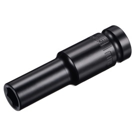 sourcing map 1/2" Drive by 11mm Deep Impact Socket, Heat-Treated CR-V Steel 3.15" Length, 6-Point Metric Sizes