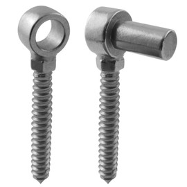 XGNG 1 Pair Stainless Steel Wood Threaded Bolt Hinges Wood Fence Gate Bolt Post Farm Gate Hardware