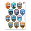 1.4 x 2.0" Shields Collection Stickers Set 63 National Parks
