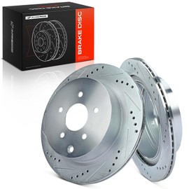 A-Premium Juego de discos de freno traseros perforados y ranurados compatible con Nissan Pathfinder 2013-2019 Quest Murano Infiniti QX60 QX70 Q50 Q60 Q70 Q70L FX35 FX37 FX45 JX35 M35h M37 M56 Juego de 2 piezas
