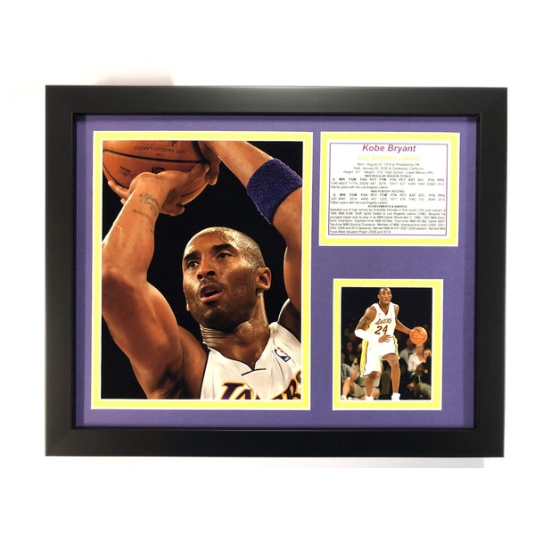 Legends Never Die Kobe Bryant - White Jersey - Framed 12"x15" Double Matted Photos