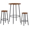 HomGarden 3 PCS Pub Dining Set Bar Table & Stools