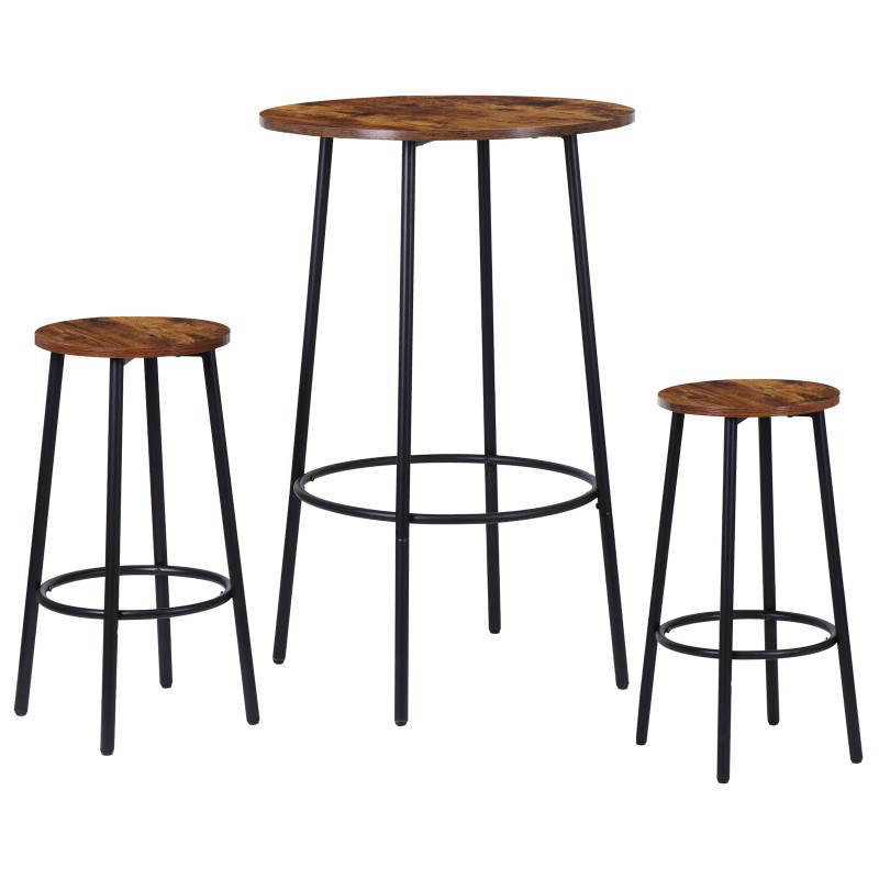 HomGarden 3 PCS Pub Dining Set Bar Table & Stools