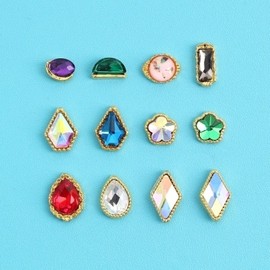 Twinkle nail parts 12-piece set Gorgeous colored nail stones 10824141588404 / 트윙클 네일파츠 12종세트  화려한 컬러 네일스톤10824141588404