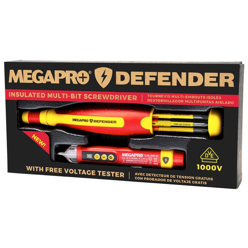 MEGAPRO® 6-in-1 Insulated Multi-bit Screwdriver | VDE Certified | 1000V