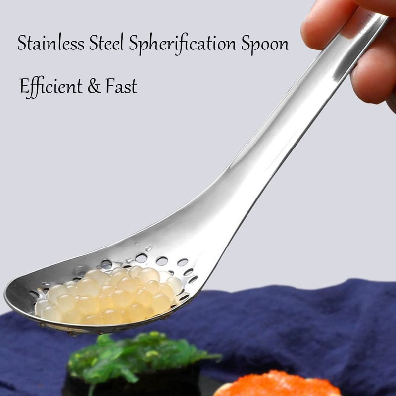 Molecular Gastronomy Kit 96 Holes Caviar Maker with Spherification Spoon,