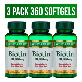Rápida Absorción Biotina 10,000 Mcg Total 360 Caps 3 Pack