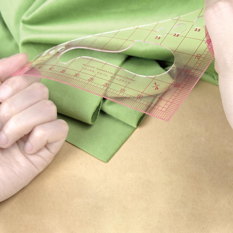KEARING Triangle Scale Ruler, Sandwich Line, Pattern Making Dress Making