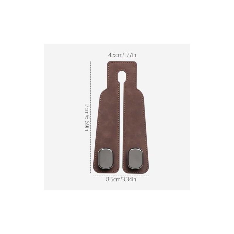 Gancho Doble para Asiento Auto, Porta Bolsos y Maletas, Resistente，gris