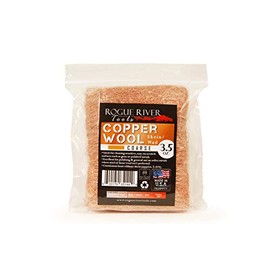 Copper Wool 3.5 Oz Skein/Pad -by Rogue River Tools. (COARSE Grade) -Made in USA, Pure Copper (Coarse)