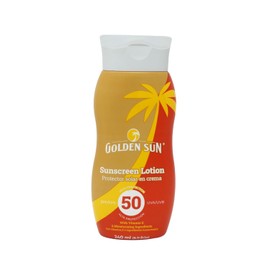 Golden Sun - Protector Solar en Crema 30 FPS 240 ml Fórmula enriquecida con Aloe Vera, Vitamina E y aceites esenciales de coco y cacao. Resistente al agua y al sudor, protege tu piel de los rayos UVA/UVB