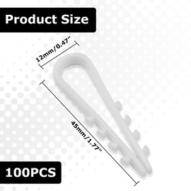 100 Stück Schlaufendübel,Steckschlaufe Schlaufendübel,Dübel-Klemme Stecklaschen Dübel,3-13mm U-Förmiges Nylon Dübelklemmschelle,Stecklaschen,Kabelschelle Spannbereich Für Kabelbefestigung (Weiß)