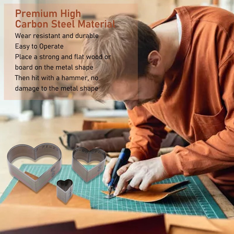 Punching Die Cutter Heart Shaped High Carbon Steel DIY Leather
