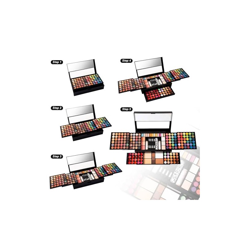 MISS ROSE Set de Maquillaje para Adolescentes, Kit Cosmético Completo