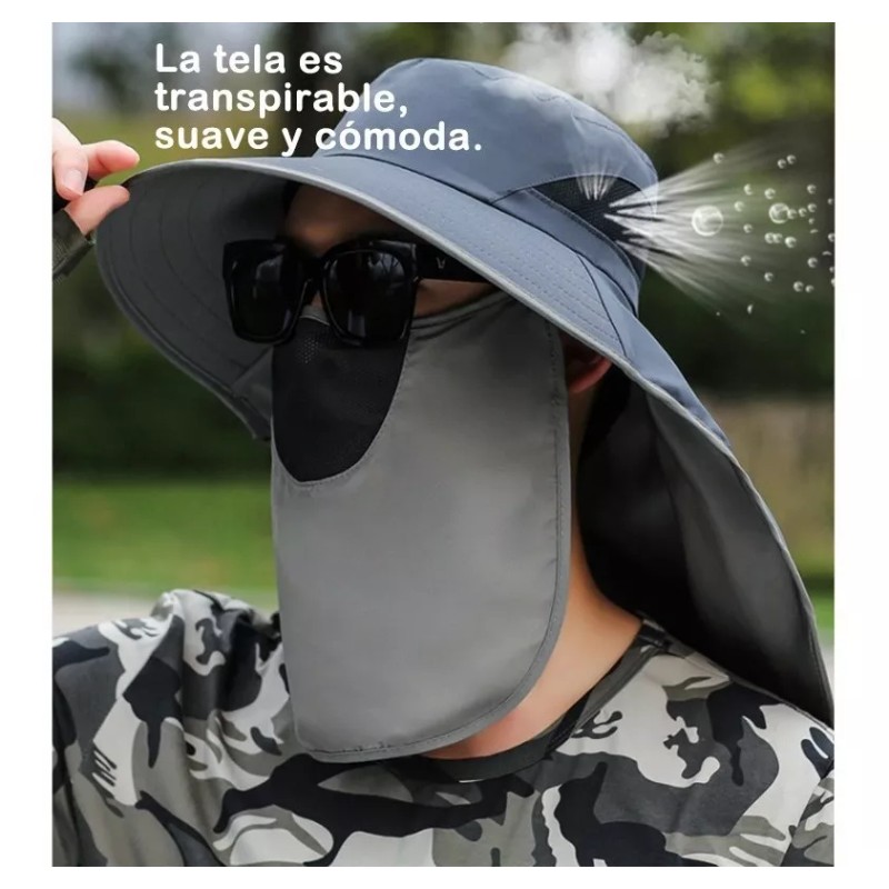 Dolores Sombrero Pesca Sol Protección Cuello Cara Mangas Brazo 3pcs