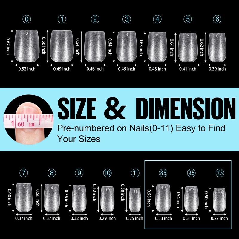 TOMICCA Artificial Nail Tips for Gel Nails Gel Nails Coffin