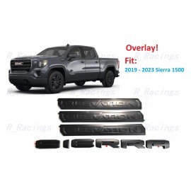 GMC Overlay 4PCS Matte black Door Rear Sierra Elevation Emblem 2019-2023 Sierra 1500