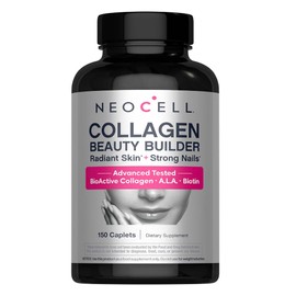 NeoCell Collagen Beauty Builder | 150 Caplets | Grass Fed BioActive Peptides | with Biotin and Hyaluronic Acid | Radiant Skin & Strong Nails Supplement