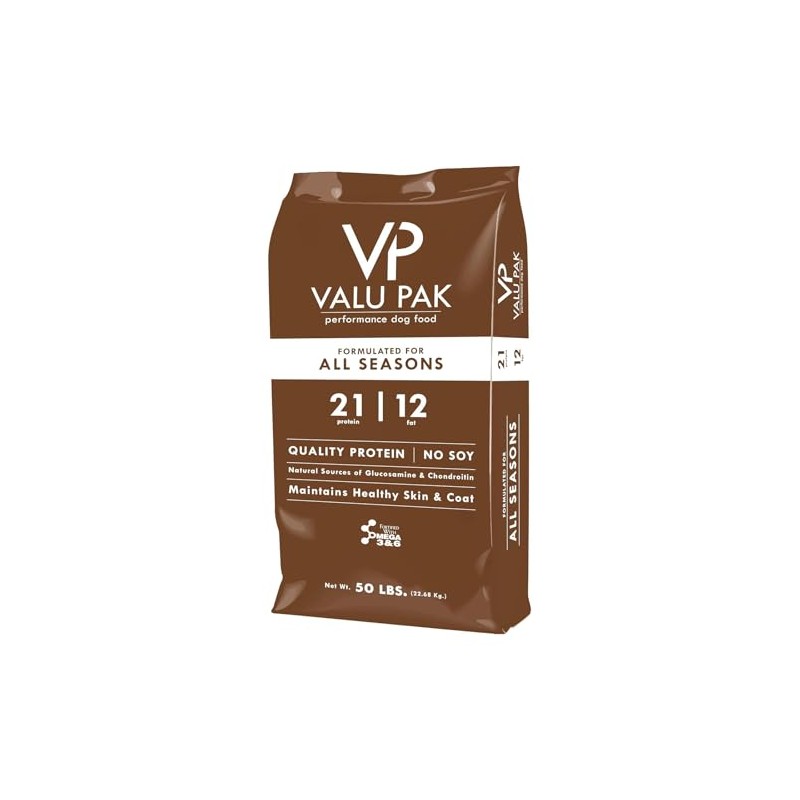 Valu-Pak 21-12 Performance Dog Food, Two Meats, No Soy, 50