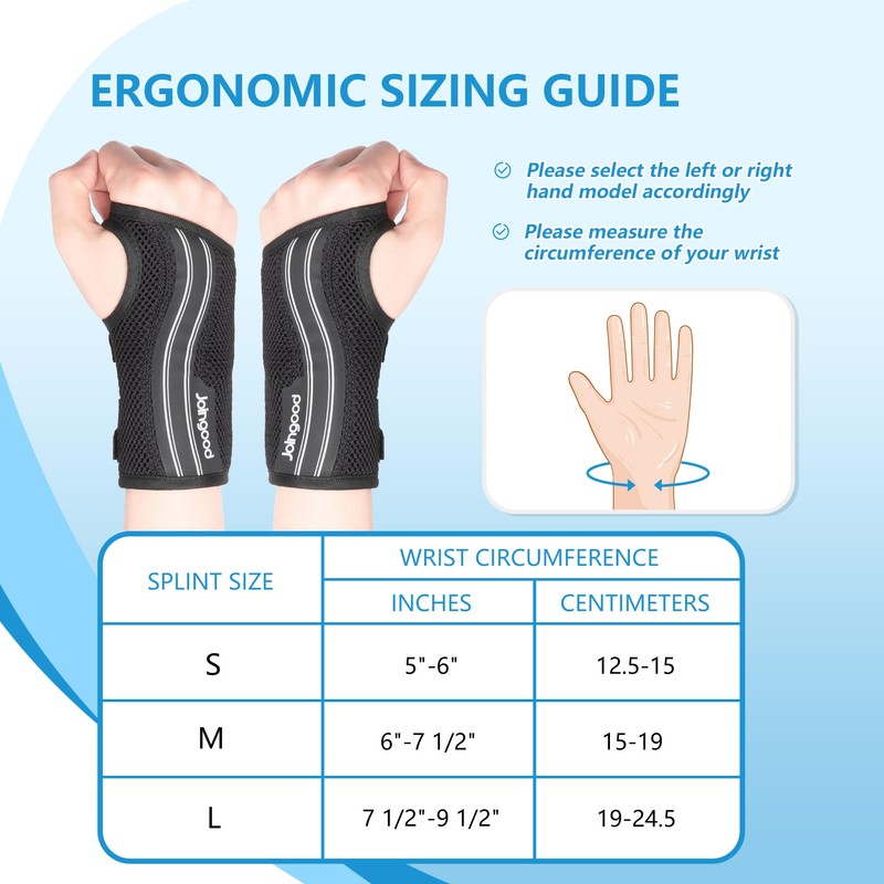 joingood Wrist Brace for Work, Adjustable Support Splint for Men