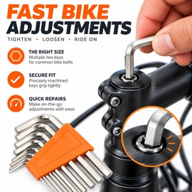 8-Piece Bicycle Hex Key Set for Bike Repair – Metric Flat & Ball-End Allen Wrenches for MTB and Road Bike Maintenance