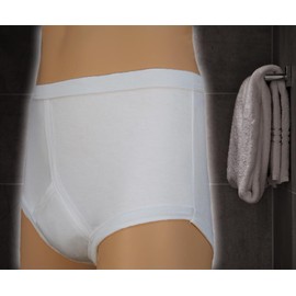 MENS TRADITIONAL Y FRONT INCONTINENCE PANT - WHITE