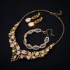 ABDOT Clear Rhinestone Bridal Jewelry Sets for Women Crystal Necklace